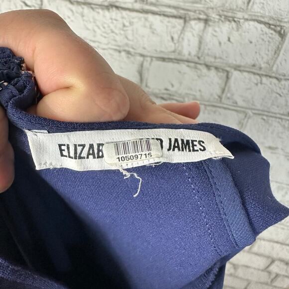 Elizabeth and James Dress Dev Flounce Asymmetric Mini Sleeveless Navy Blue S - Picture 4 of 8